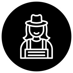 Lady Farmer Vector Icon Design Illustration