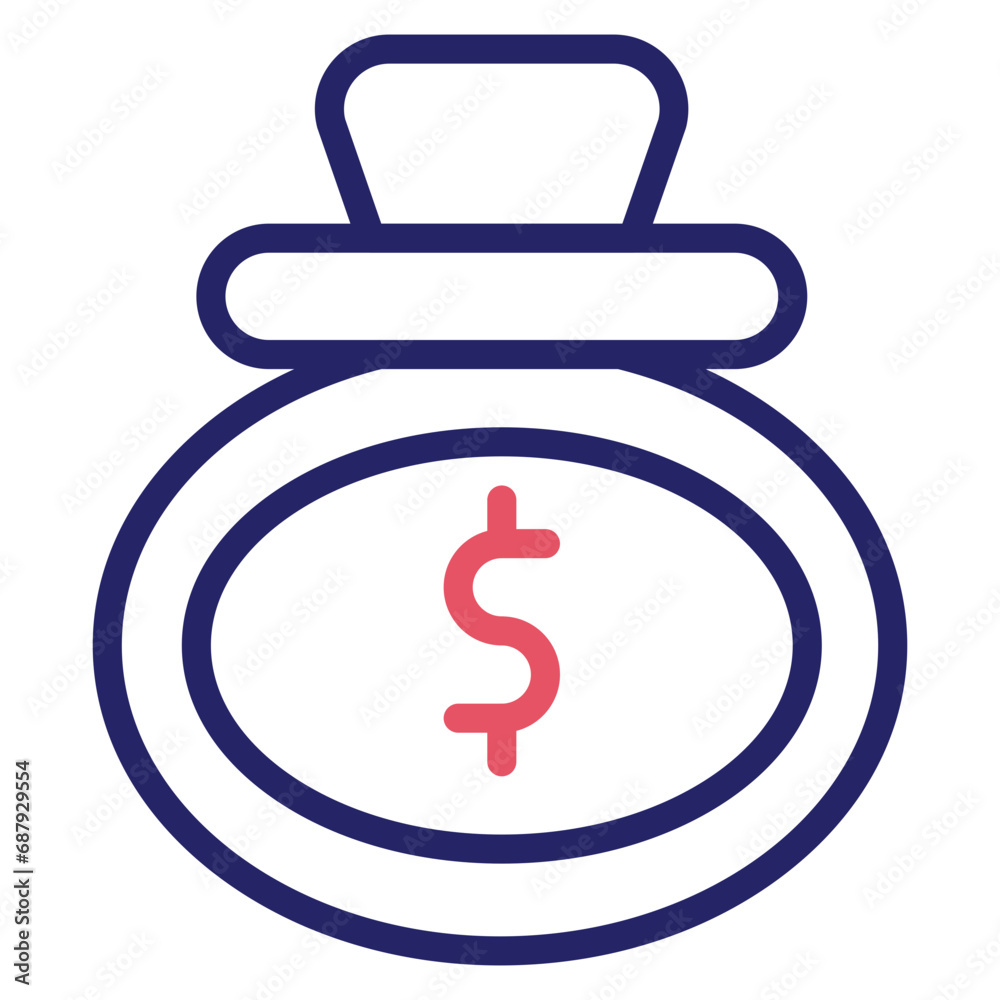 Sticker Money Bag Icon