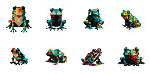 Vector illustration of frog with multiple polygons