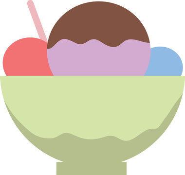 ice cream scoops in bowl clip art preview