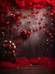 Valentines day digital backdrop, couple in love, heart