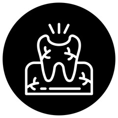 Broken Tooth Vector Icon Design Illustration