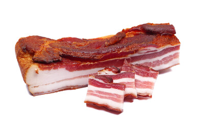 Bacon slices isolated on white
