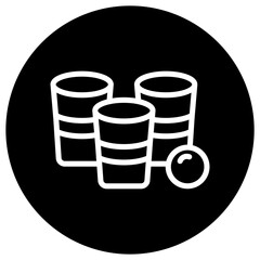 Beer Pong Vector Icon Design Illustration