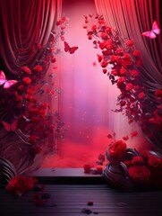 Valentines day digital backdrop, couple in love, heart - obrazy, fototapety, plakaty