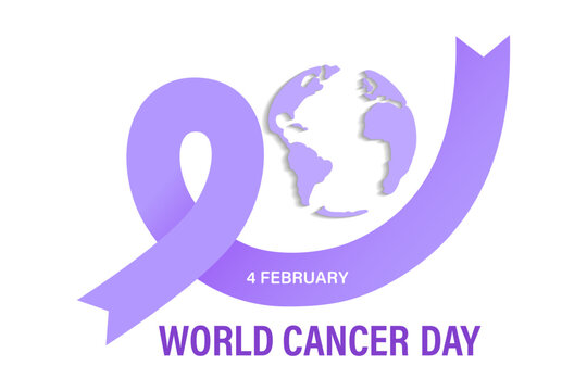 The concept of World Cancer Day. Lavender ribbon. Vector illustration.