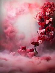 Valentines day digital backdrop, couple in love, heart