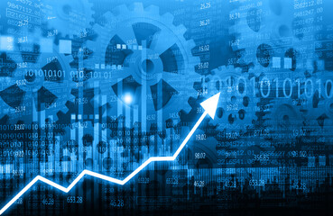 Industrial growth graph concept. Business  graph. 3d illustration.