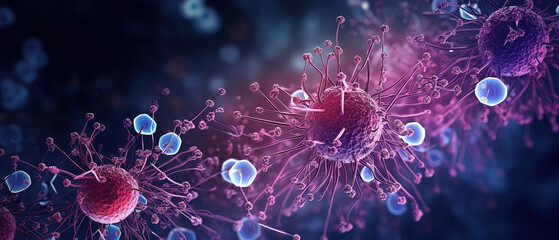 Fototapeta premium Bacterium, Backgrounds, 3d rendered, decorative, abstraction-création, shaped canvas, detailed scientific subjects, abstract wallpaper