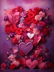 Valentines day digital backdrop, couple in love, heart