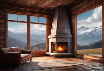 Fireplace  in Cabin
