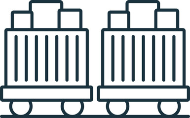 Train cargo outline icon. Monochrome simple sign from logistics collection. Train cargo icon for logo, templates, web design and infographics.