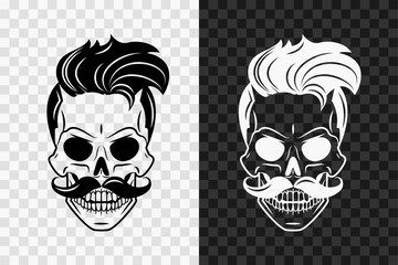 Barbershop silhouette icon, vector glyph sign. Salon symbol isolated on dark and light transparent backgrounds.