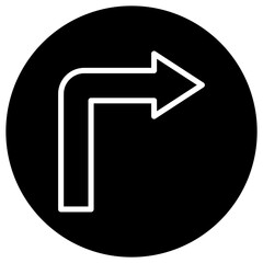 Turn right Vector Icon Design Illustration