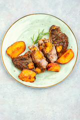 Beef steak on the plate