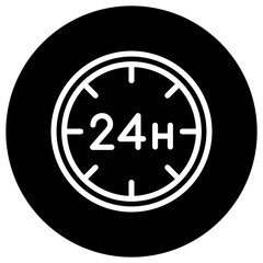 24 hours Vector Icon Design Illustration