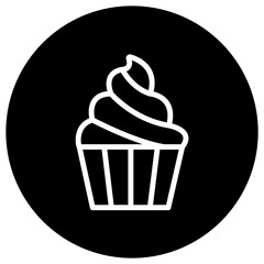 Cup Cake Vector Icon Design Illustration