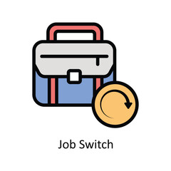 Job Switch vector filled outline design  illustration. Business And Management Symbol on White background EPS 10 File