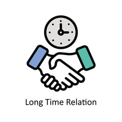 Long time Relation vector filled outline design  illustration. Business And Management Symbol on White background EPS 10 File
