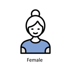 Female vector filled outline design  illustration. Business And Management Symbol on White background EPS 10 File