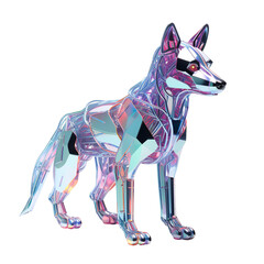 Obraz premium angled view of animal Robotic Jackal isolated on a white transparent background 