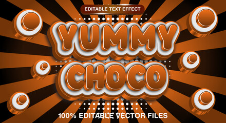 Yummy Choco brand style editable text effect Template
