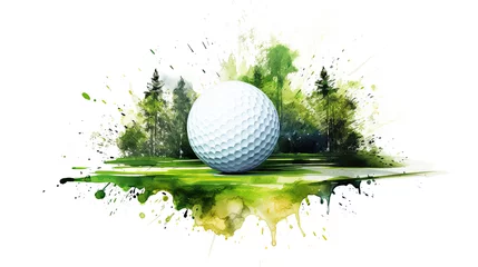 golf sport illustration in watercolor style. White background © ZoomTeam