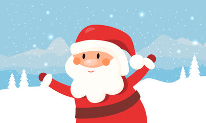 Christmas card in flat style. Greating vector card