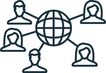 Social connection outline icon. Monochrome simple sign from mental health collection. Social connection icon for logo, templates, web design and infographics.