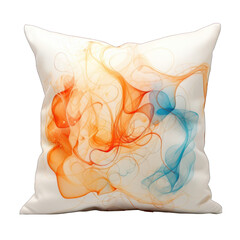 Decorative Throw Pillow Isolated on Transparent or White Background, PNG