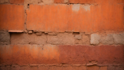 Aged wall with rough texture showcasing colors of persimmon, terracotta, and red. Mimics an oil...