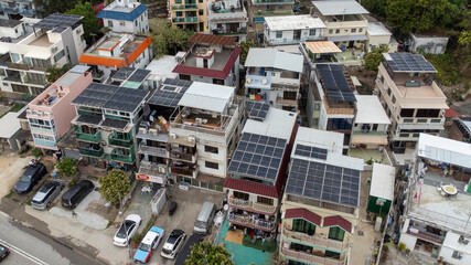 2023 Mar 25,Hong Kong.Pui O is an area on Lantau Island in Hong Kong.Aerial view of Law Uk Tsuen...