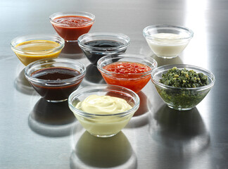 Saucen, Dips, Schalen, Gewürze, Asiasaucen, Küche, Zutaten