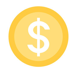 シンプルな黄色のドルマークコイン