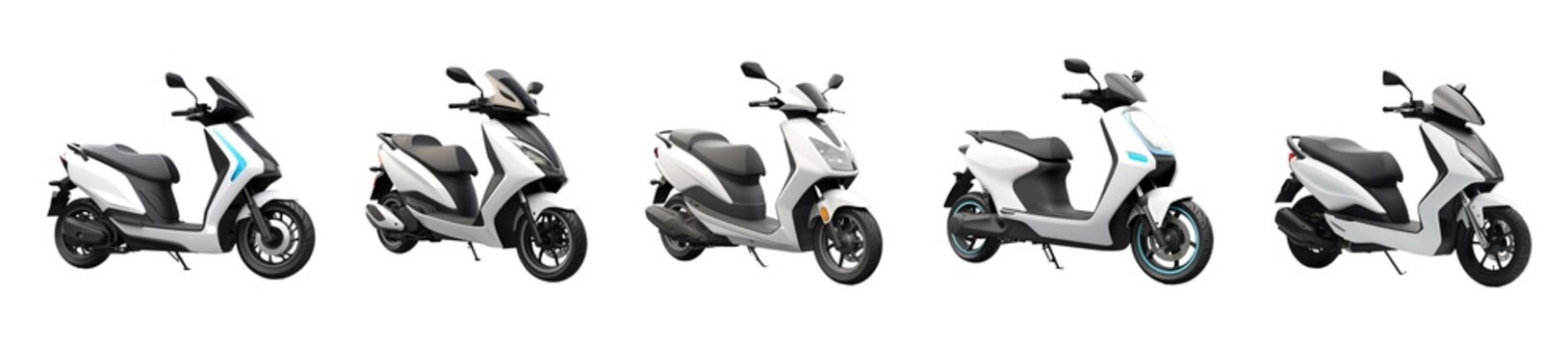 Electric Bicycle, Scooty bike on isolated white background