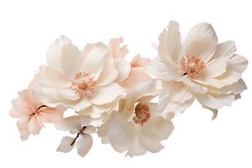 Fototapeta na wymiar Silk Flowers with White BloomBlend on a transparent background