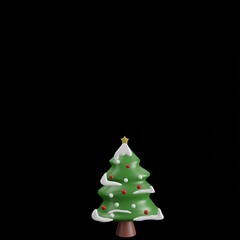 christmas tree on black