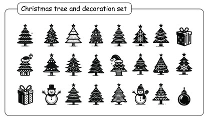Christmas tree and decoration set