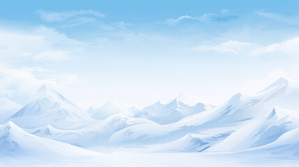 Panorama background header of white winter landscape illustration