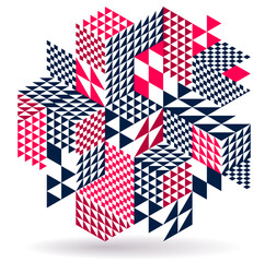 Obraz premium Isometric 3D cubes vector abstract geometric background, abstraction art polygonal graphic design wallpaper, cubic shapes and forms composition lowpoly style.