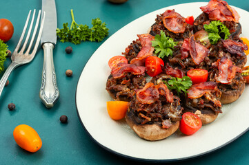 Baked stuffed mushrooms.