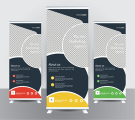 Simple Corporate rollup banner design template .