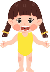 Cute girl human body cartoon