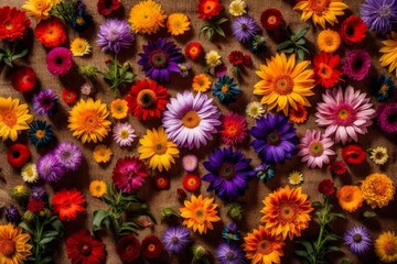 Fototapeta na wymiar colorful flowers background and generated AI