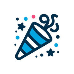 simple linear Confetti Popper line icon isolated. Vector illustration