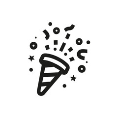 simple linear Confetti Popper line icon isolated. Vector illustration