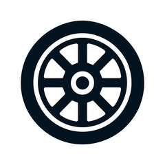 Obraz premium car tire icon, flat icon isolated. Vector illustration