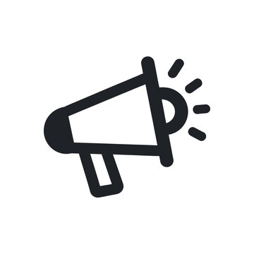 recommend clip art: bullhorn flat icon linear isolated. Vector illustration