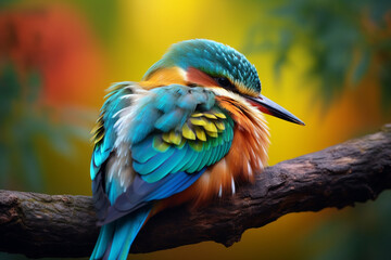 Fototapeta premium Amazing looking beautiful bird photo bird is sleeping