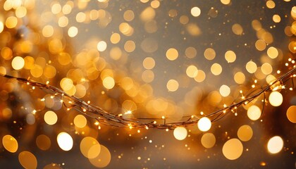 christmas golden glowing background holiday abstract glitter defocused backdrop with blinking tars...